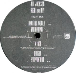 Joe Jackson custom album label