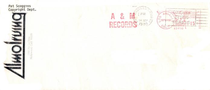 Almo/Irving U.S. envelope 1980