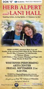 Herb Alpert & Lani Hall 2021 Concert poster