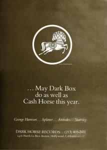Dark Horse Records 1976 ad