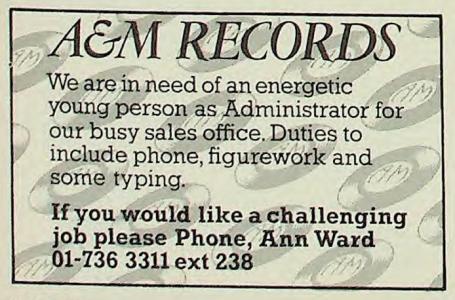 A&M Records, Ltd. office administrator ad