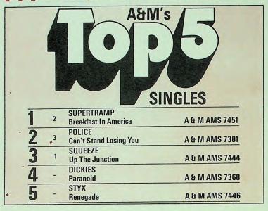 A&M Records, Ltd. Top 5 July 28, 1979 ad
