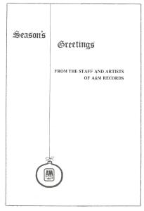 A&M Records Canada 1972 Seasons Greetings ad