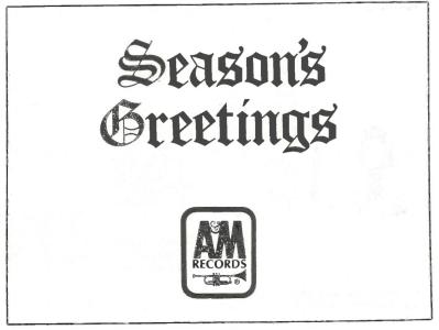 A&M Records Canada 1973 Christmas ad