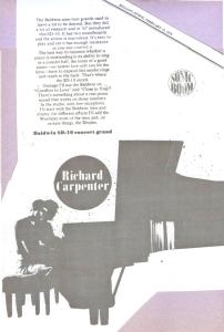 Richard Carpenter for Baldwin pianos U.S. ad