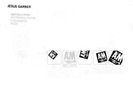 A&M Records U.S. mailing label 1980s