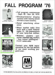 A&M Records Canada Fall 1976 ad campaign