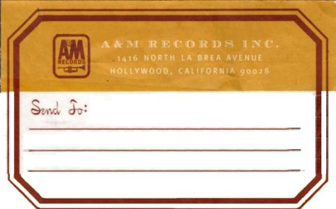 A&M Records: Mailing label