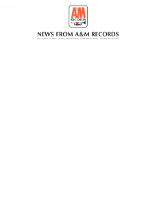 A&M Records Press Release 1960s