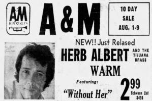 Herb Alpert & the Tijuana Brass: Warm U.S. ad
