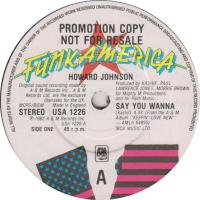 Howard Johnson: Say You Wanna Britain 12-inch label