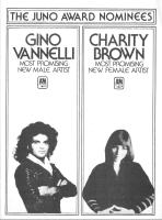 Gino Vannelli 1975 Juno nominee ad