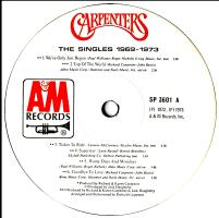 Carpenters: The Singles 1969-1973 US promotional vinyl album label
