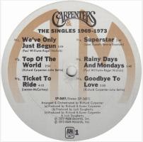 Carpenters: The Singles 1969-1973 US stock album label