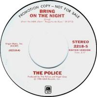 Police: Bring On the Night U.S. promotional 7-inch single