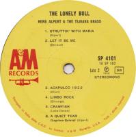 Herb Alpert & the Tijuana Brass: The Lonely Bull Italy vinyl album