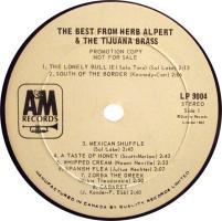 Best From Herb Alpert & the Tijuana Brass Canada vinyl album