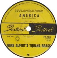 Herb Alpert & the Tijuana Brass: America New Zealand 7-inch