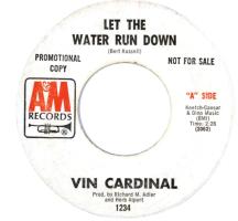 Vin Cardinal: Let the Water Run Down U.S. promotional 7-inch