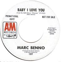 Marc Benno: Baby I Love You U.S. promotional 7-inch