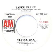 Status Quo: Paper Plane U.S. promotional 7-inch