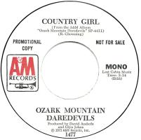 Ozark Mountain Daredevils: Country Girl U.S. promotional 7-inch