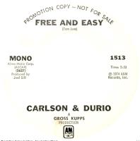 Carlson & Durio: Free and Easy U.S. promotional 7-inch