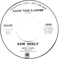 Sam Neely: Sadie Take a Lover U.S. promotional 7-inch