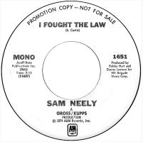 Sam Neely: I Fought the Law U.S. promotional 7-inch