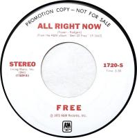 Free: All Right Now U.S. promotional 7-inch