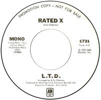 L.T.D.: Rated X U.S. promotional 7-inch