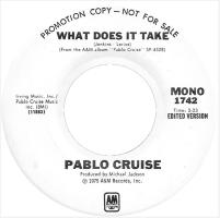 Pablo Cruise: What Does It Take U.S. promotional 7-inch