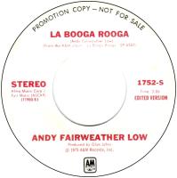 Andy Fairweather Low: La Boogie Rouge U.S. promotional 7-inch