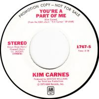 Kim Carnes: You're a Part Of Me U.S. promotional 7-inch