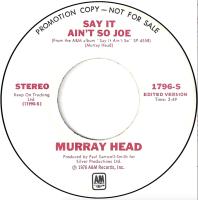 Murray Head: Say It Ain't So Joe U.S. promotional 7-inch