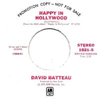 David Batteau: Happy In Hollywood U.S. promotional 7-inch