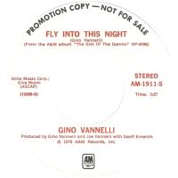 Gino Vannelli: Fly Into This Night U.S. promotional 7-inch