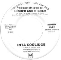 Rita Coolidge: Higher and Higher U.S. promotional 7-inch