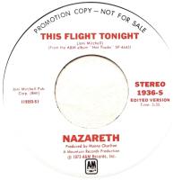 Nazareth: This Flight Tonight U.S. promotional 7-inch