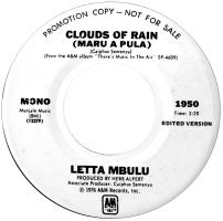 Letta Mbulu: Clouds Of Rain U.S. promotional 7-inch