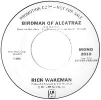 Rick Wakeman: Birdman Of Alcatraz Ú.S. promotional 7-inch