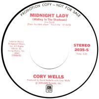 Cory Wells: Midnight Lady U.S. promotional 7-inch