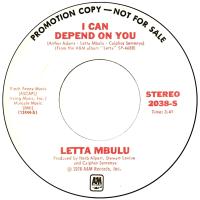 Letta Mbulu: I Can Depend On You U.S. promotional 7-inch