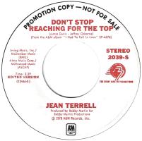 Jean Terrell: Don't Stop Reaching For the Top U.S. promotional 7-inch