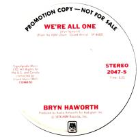 Bryn Haworth: We're All One U.S. promotional 7-inch