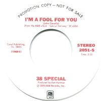 38 Special: I'm a Fool For You U.S. promotional 7-inch