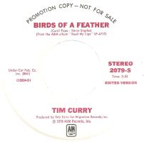 Tim CurryL Birds Of a Feather U.S. promotional 7-inch