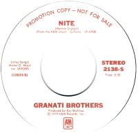 Granati Brothers: Nite U.S. promotional 7-inch