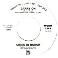 Chris DeBurgh: Carry On U.S. promotional 7-inch