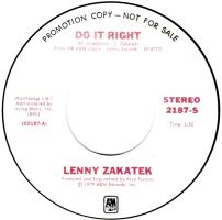 Lenny Zakatek: Do It Right U.S. promotional 7-inch